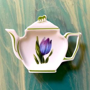 Limoges France A Raynaud Porcelain Tea Bag Holder